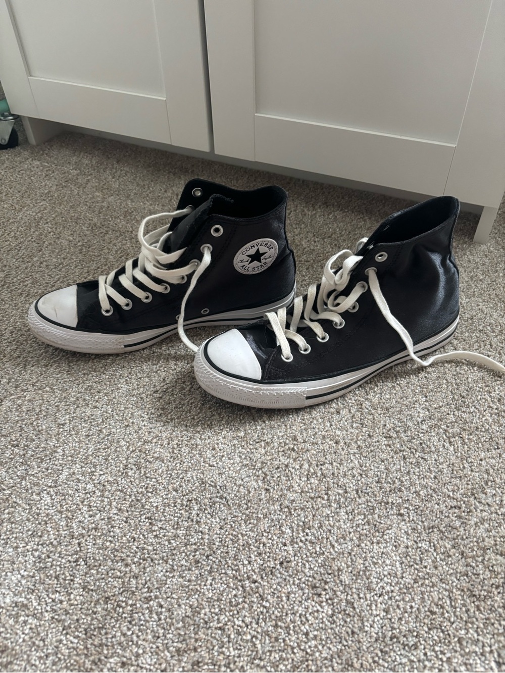 Converse Velvet High Top Sneakers - Black & White